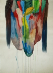 Cabeza de India Watercolour on paper 106x78cms.