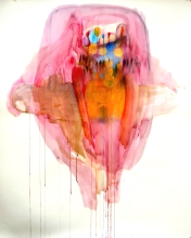 Retrato rosa Watercolour on paper 142x112cms